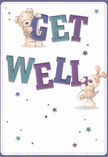 Radiating playful optimism and heartfelt North Watford cheer, this get well card delivers warmth and comfort through two adorable illustrated friends-a teddy bear and a lively puppy, joyfully interacting with the oversized, colourful letters spelling out 'Get Well.' Painted in striking purples and teals, the lettering stands out against a soft cream background, while scattered stars in varied hues of blue and lavender create a whimsical, uplifting mood. The fur details of the bear and puppy are so sensitively drawn that you can almost feel their gentle embrace, recalling the soothing touch of a hand-tied bouquet from a local florist. Every part of the composition, from the animated animal expressions to the confident type, has been assembled with the same care and lightness that goes into every delivery throughout North Watford, from Garston to Leavesden, making this card a source of genuine comfort and hope for anyone on the mend.